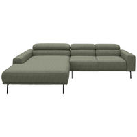 ECKSOFA Cord Olivgrün  - Schwarz/Olivgrün, Design, Textil/Metall (215-217/293cm) - Schöner Wohnen