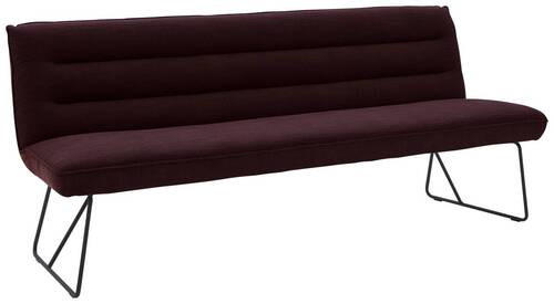 SITZBANK 238/89/68 cm Flachgewebe Schwarz, Weinrot  - Weinrot/Schwarz, Design, Textil/Metall (238/89/68cm) - Dieter Knoll
