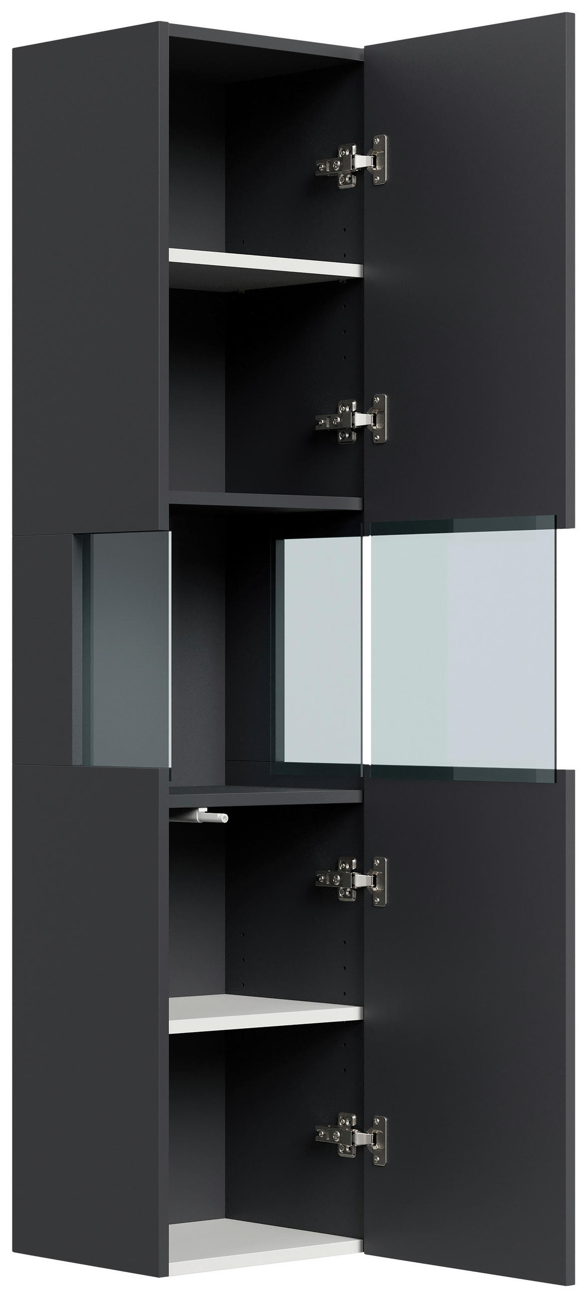 HOCHSCHRANK 35,2/150/30 cm  - Graphitfarben, MODERN, Glas/Holzwerkstoff (35,2/150/30cm) - MID.YOU