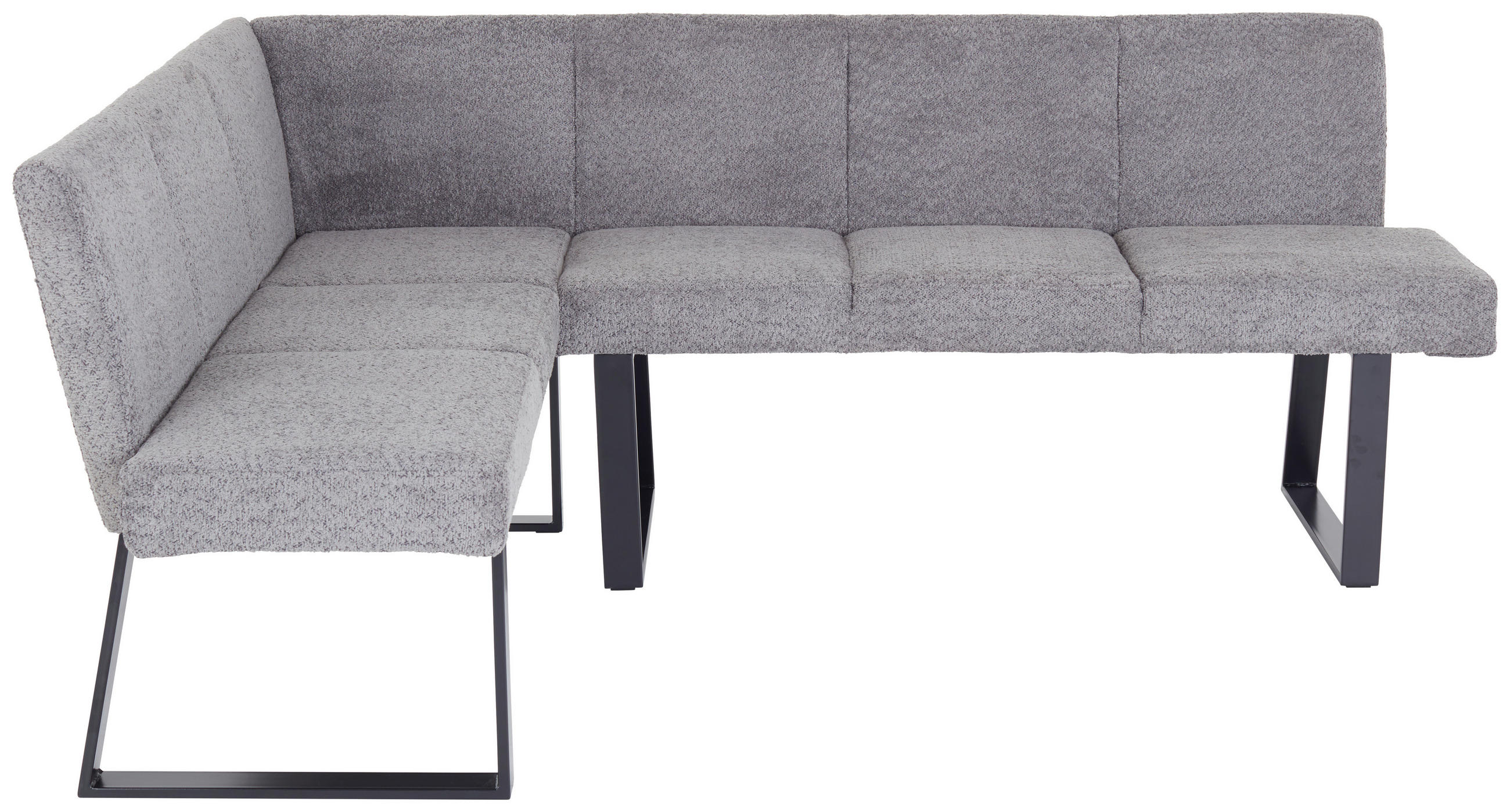 ECKBANK 150/190 cm  in Grau  - Schwarz/Grau, MODERN, Textil/Metall (150/190cm) - MID.YOU