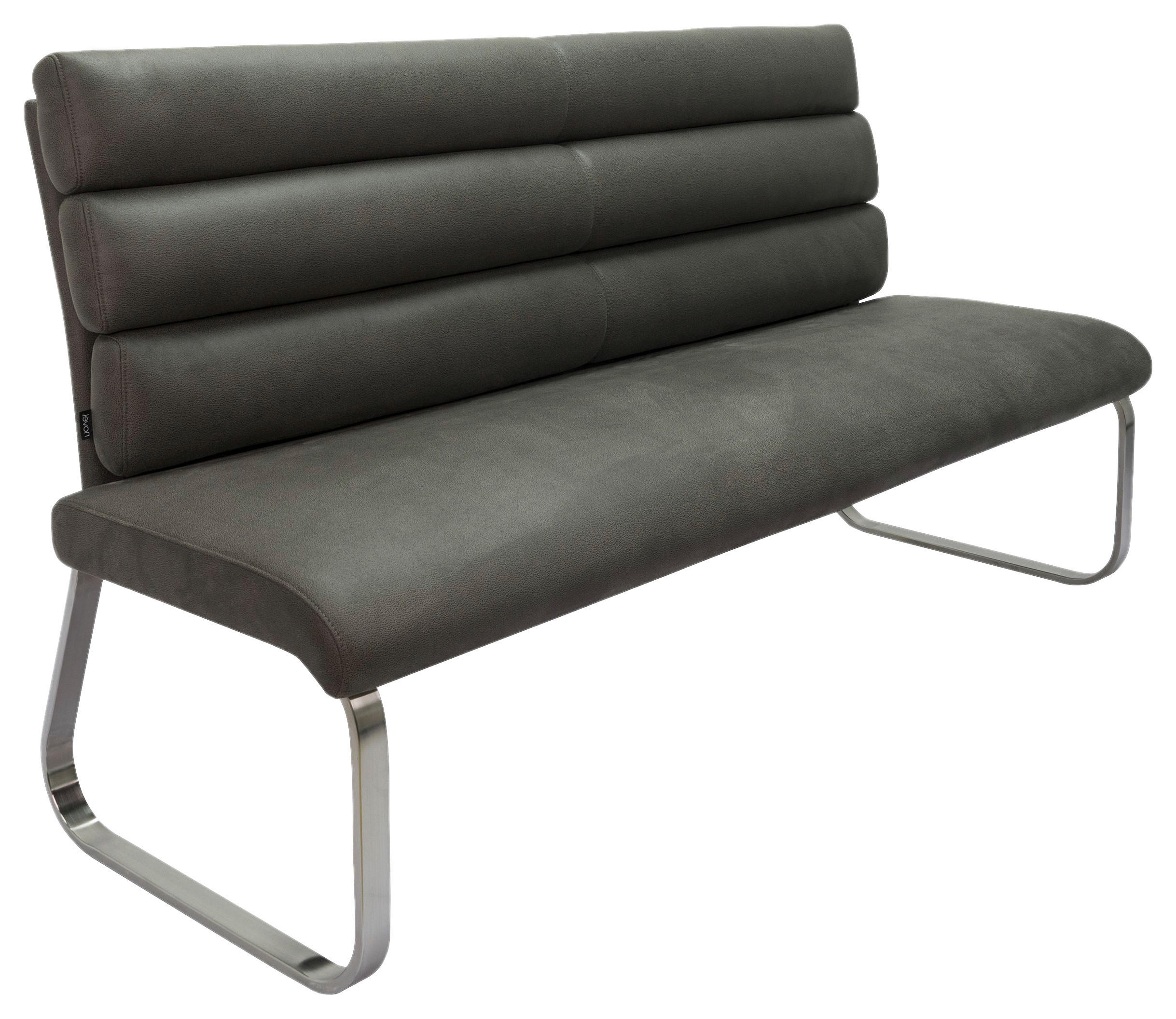 SITZBANK 180/94,5/70 cm Webstoff Grau, Edelstahlfarben  - Edelstahlfarben/Grau, Design, Textil/Metall (180/94,5/70cm) - Novel