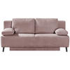 SCHLAFSOFA in Cord Rosa  - Schwarz/Rosa, Modern, Textil/Metall (197/92/88cm) - Novel