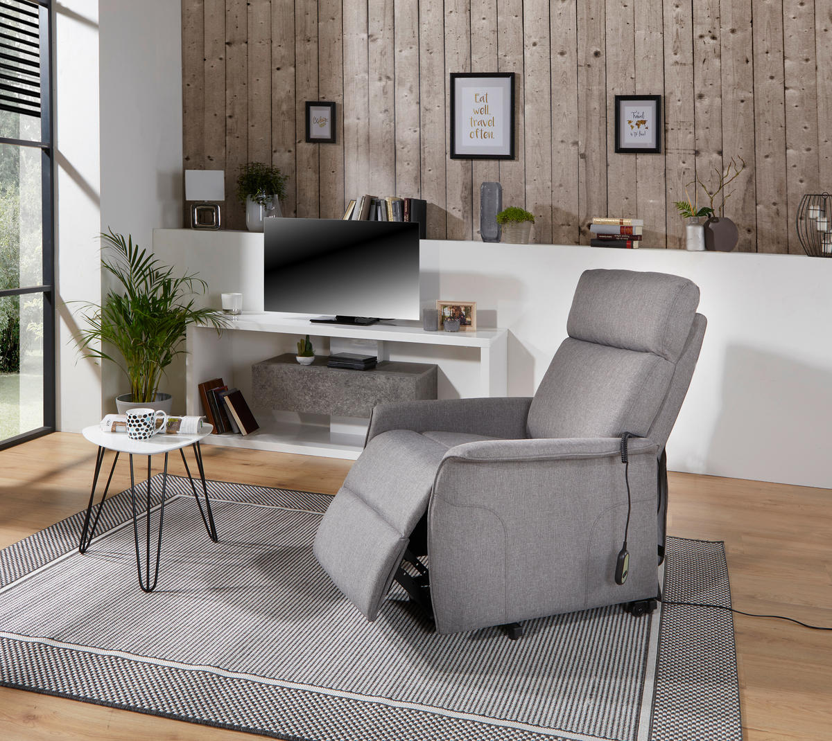 RELAXSESSEL Webstoff    - Grau, KONVENTIONELL, Textil/Metall (66/80-97/90-159,5cm) - MID.YOU