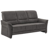 3-SITZER-SOFA  in Flachgewebe Dunkelbraun  - Dunkelbraun/Alufarben, KONVENTIONELL, Textil/Metall (198/96/93cm) - Beldomo Premium