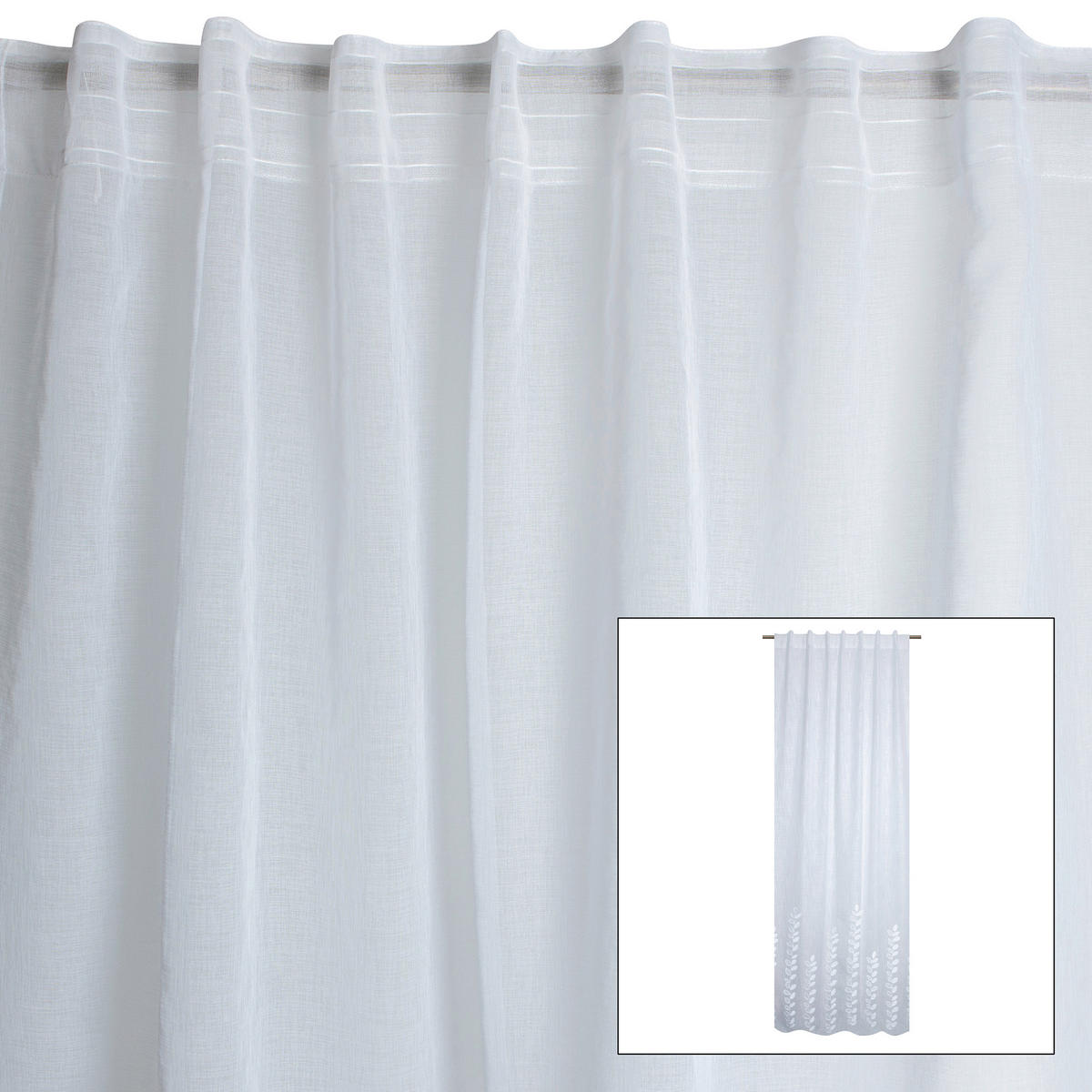 FERTIGVORHANG  transparent   140/280 cm  - Weiß, Basics, Textil (140/280cm)