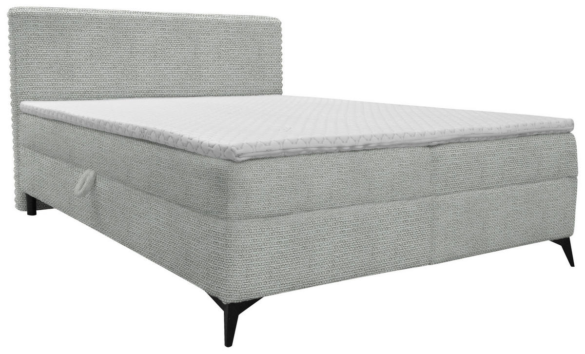 BOXBETT 140/200 cm  in Silberfarben  - Silberfarben/Schwarz, Design, Holz/Holzwerkstoff (140/200cm) - Xora