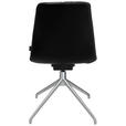 STUHL  in Aluminium Echtleder pigmentiert Metall, Leder  - Schwarz/Alufarben, Design, Leder/Metall (46/81,5-84,5/55cm) - Johann Jakob