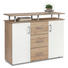 KOMMODE Eichefarben, Weiß - Eichefarben/Silberfarben, KONVENTIONELL, Holzwerkstoff/Kunststoff (116/90/38cm) - Carryhome KOMMODE Eichefarben, Weiß - Eichefarben/Silberfarben, KONVENTIONELL, Holzwerkstoff/Kunststoff (116/90/38cm) - Carryhome
