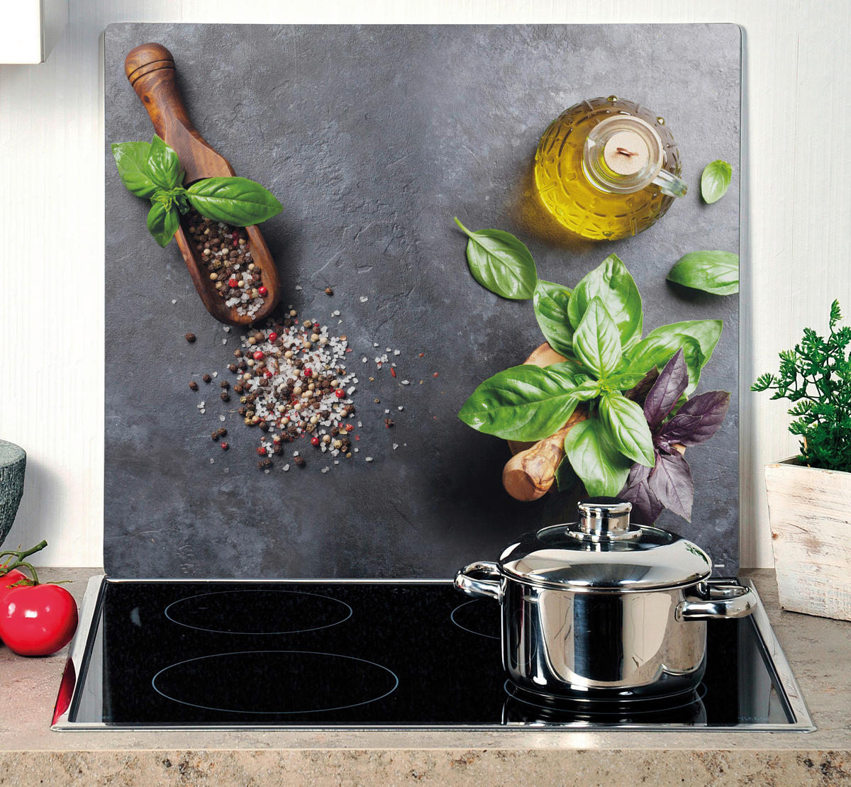 HERDABDECKPLATTE 3658413  - Multicolor, Basics, Glas (56/50/1,4cm) - Kesper