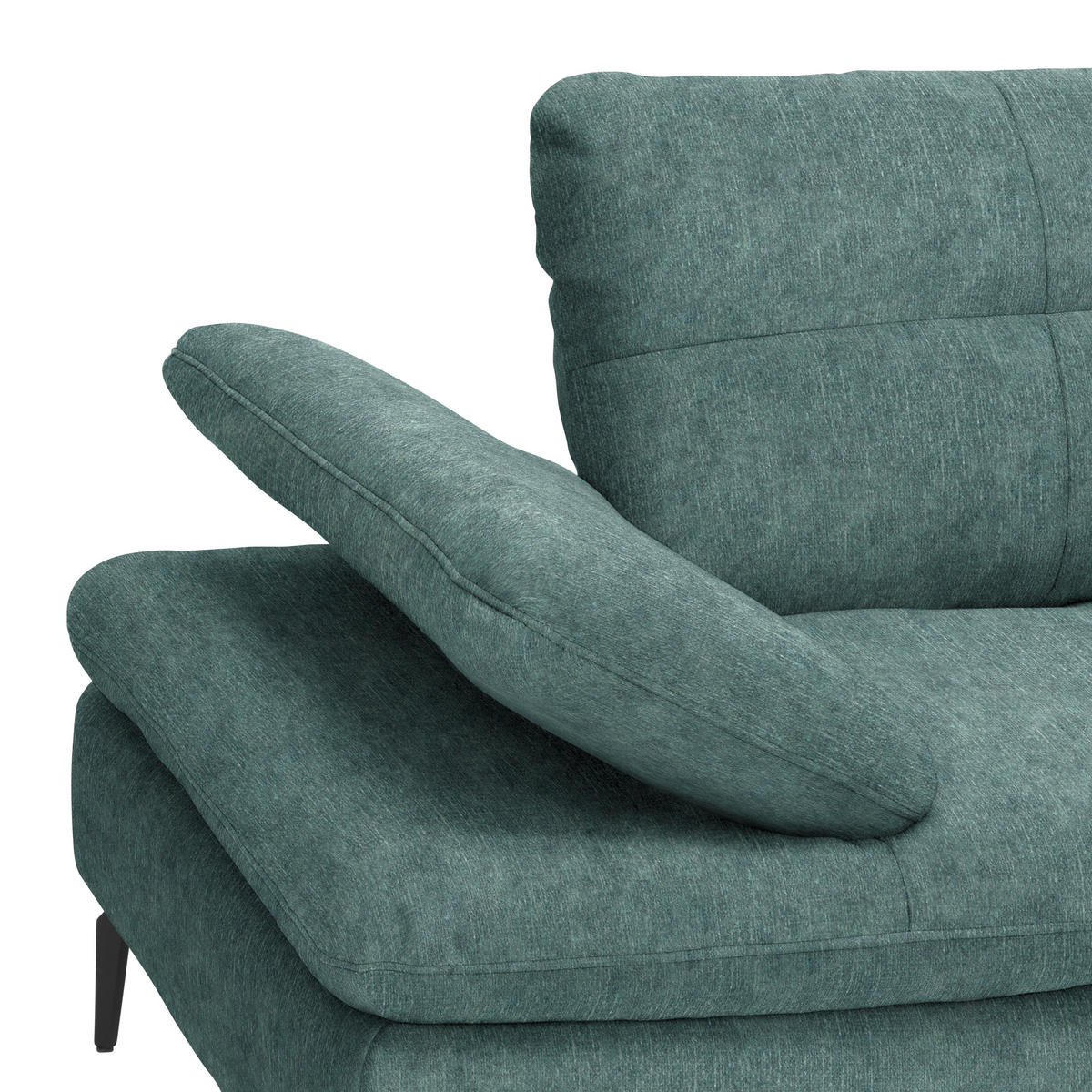 ECKSOFA in Velours Opal  301/179 cm  - Opal/Schwarz, Design, Textil/Metall (301/179cm) - Chilliano