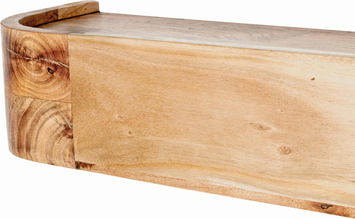WANDGARDEROBE  in Akazie massiv Schwarz, Akaziefarben  - Schwarz/Akaziefarben, KONVENTIONELL, Holz/Metall (100/20/13cm)