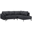 ECKSOFA in Webstoff Anthrazit  - Anthrazit/Schwarz, Design, Textil/Metall (250/191cm) - Carryhome