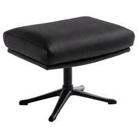 HOCKER in Leder Schwarz  - Schwarz, Design, Leder/Metall (54/41/41cm) - home24