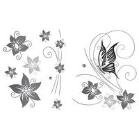 WANDTATTOO  - Schwarz/Weiß, ROMANTIK / LANDHAUS, Kunststoff (25/35cm) - Euroart