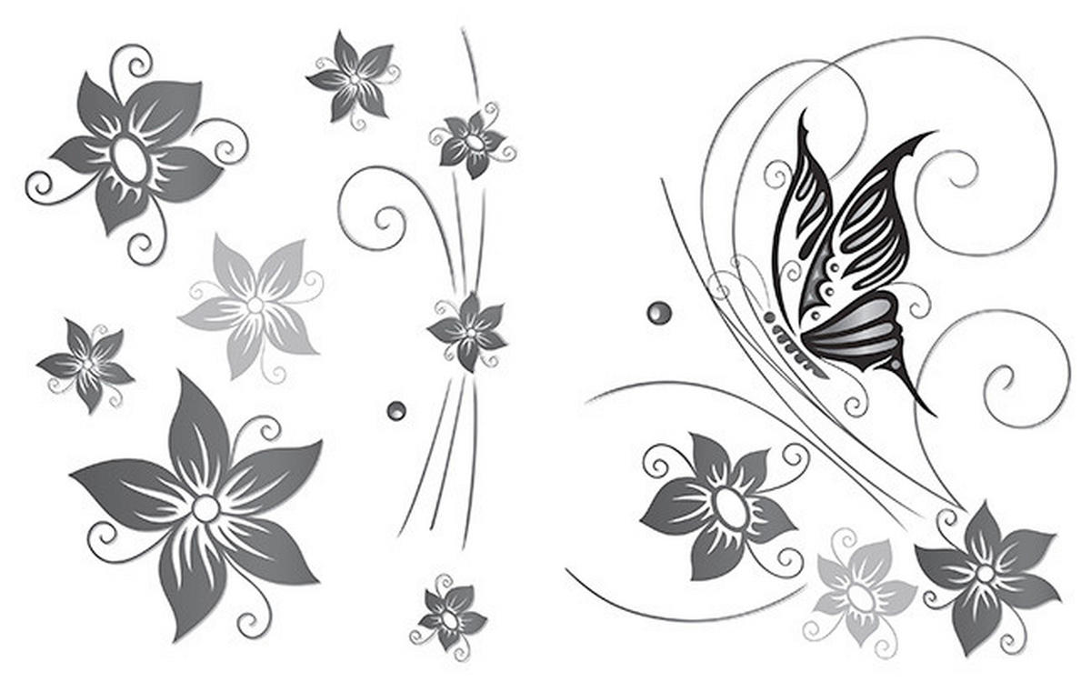 WANDTATTOO  - Schwarz/Weiß, ROMANTIK / LANDHAUS, Kunststoff (25/35cm) - Euroart