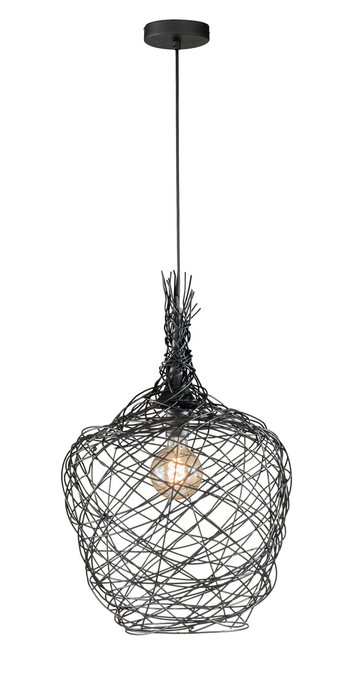 VISEČA NIHALNA SVETILKA        42/140 cm      E27 - črna, Basics, kovina (42/140cm)