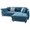 ECKSOFA Blau Mikrofaser  - Chromfarben/Blau, Design, Textil (250/190cm) - Livetastic