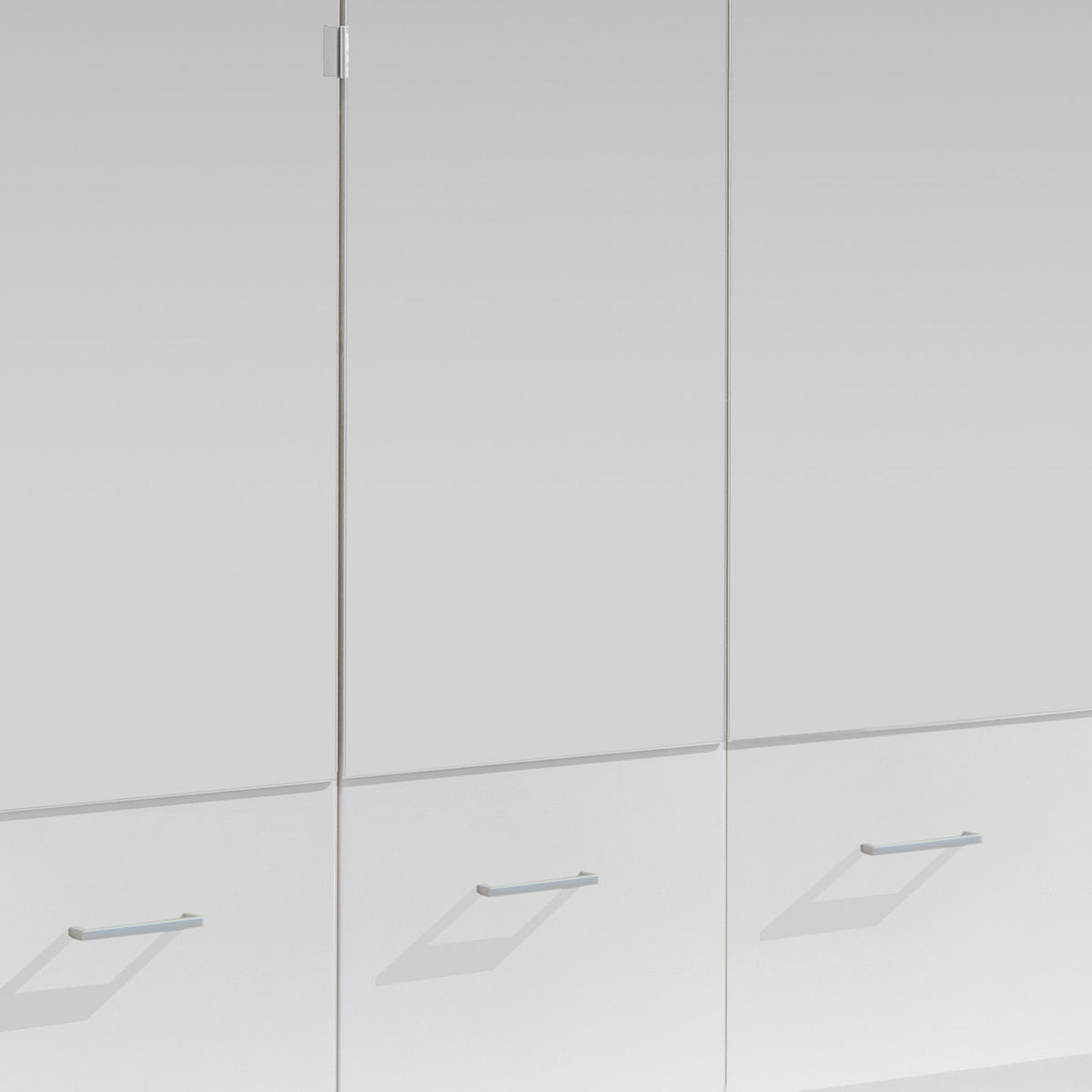 DREHTÜRENSCHRANK 180/199,5/58 cm 4-türig Weiß  - Alufarben/Weiß, KONVENTIONELL, Glas/Holzwerkstoff (180/199,5/58cm) - MID.YOU