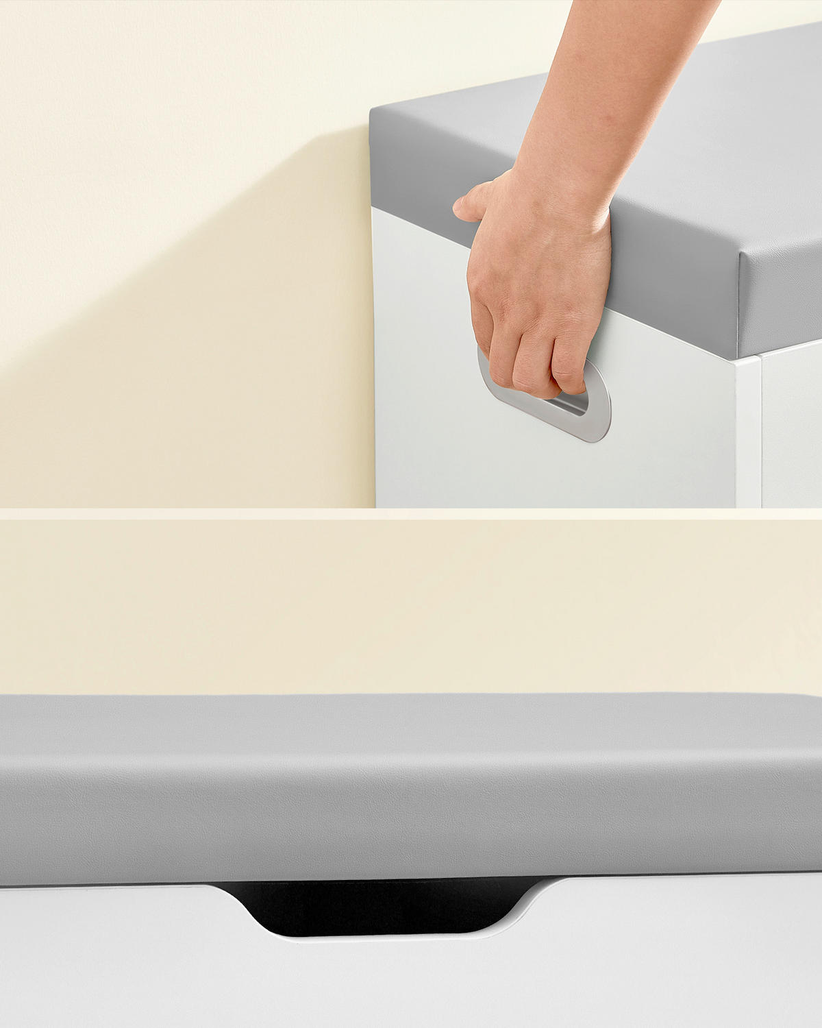 GARDEROBENBANK Vasagle  in 80/44/30 cm  - Hellgrau/Schwarz, Trend, Textil (80/44/30cm) - Boxxx