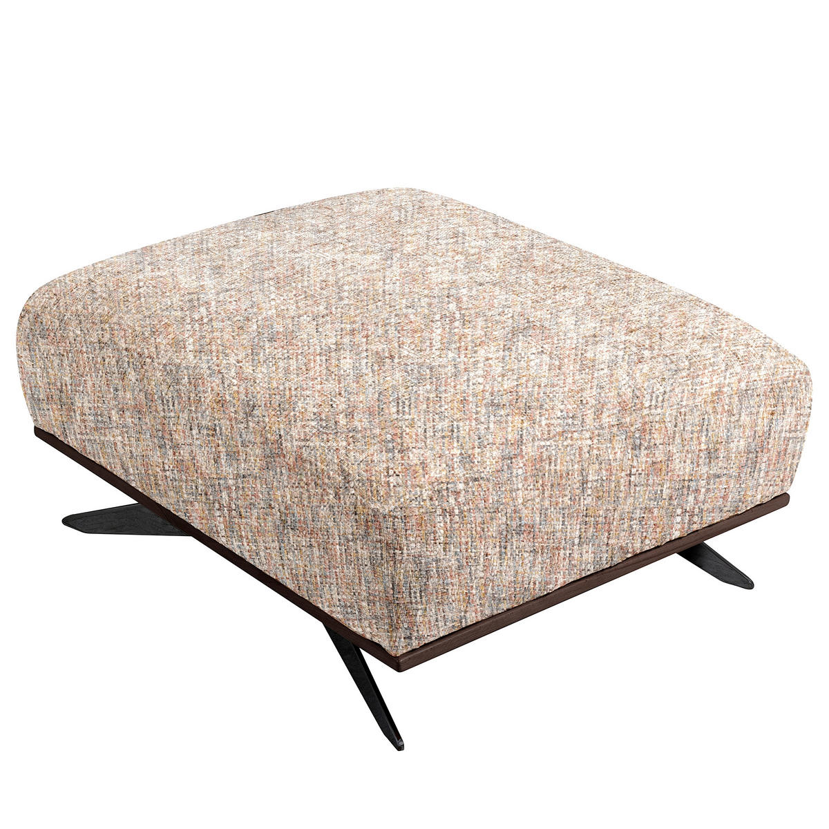 HOCKER in Textil Blau, Gelb, Rot, Weiß  - Blau/Dunkelbraun, Design, Holz/Textil (95/46/80cm) - Livetastic