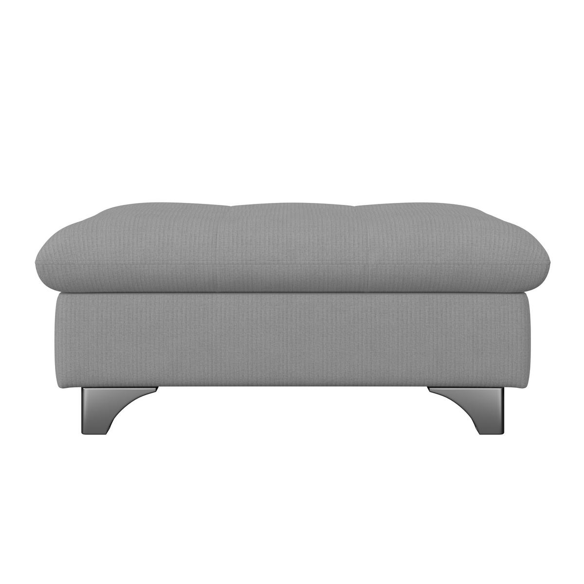 HOCKER Chenille Grau  - Chromfarben/Grau, KONVENTIONELL, Textil/Metall (108/46/108cm) - Livetastic