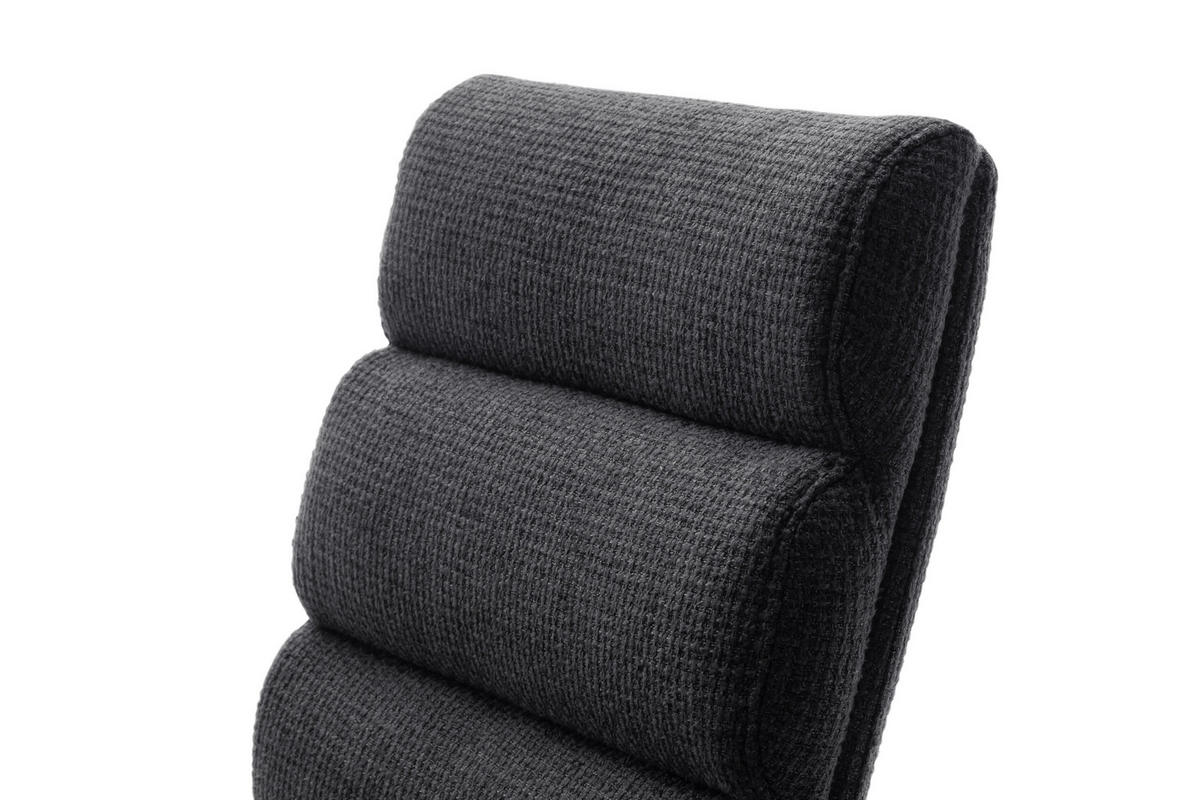 BARHOCKER in Metall, Textil Anthrazit, Edelstahlfarben  - Edelstahlfarben/Anthrazit, Design, Textil/Metall (43/84/52cm) - Dieter Knoll