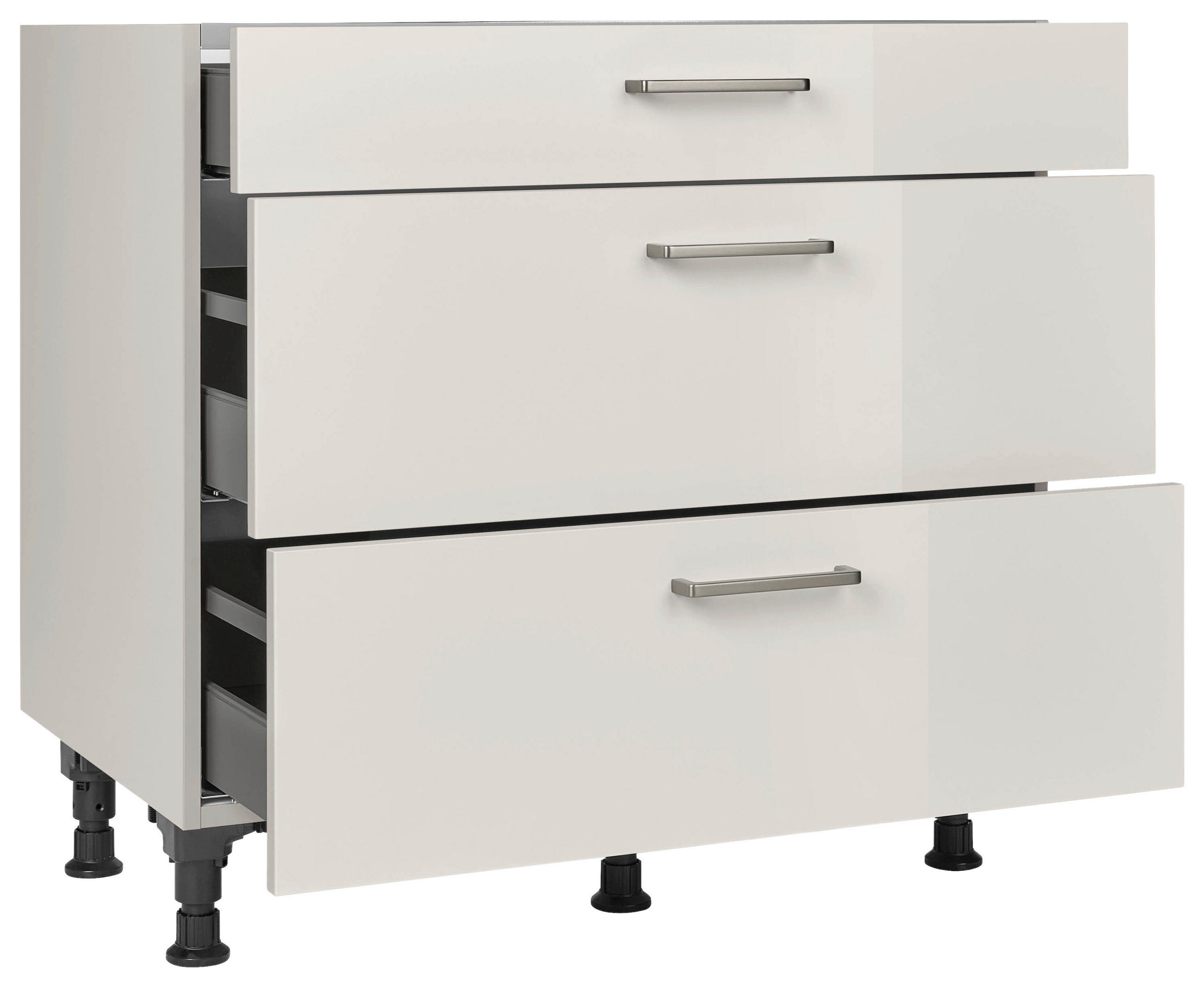 KOCHFELDUMBAUSCHRANK 90/87/56 cm  in Hellgrau  - Edelstahlfarben/Hellgrau, MODERN, Holzwerkstoff/Metall (90/87/56cm) - Nobilia