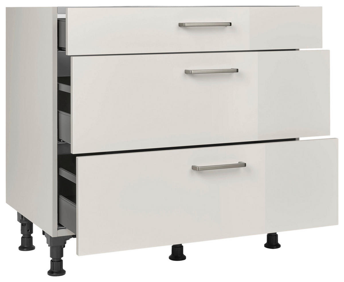 KOCHFELDUMBAUSCHRANK 90/87/56 cm  in Hellgrau  - Edelstahlfarben/Hellgrau, MODERN, Holzwerkstoff/Metall (90/87/56cm) - Nobilia