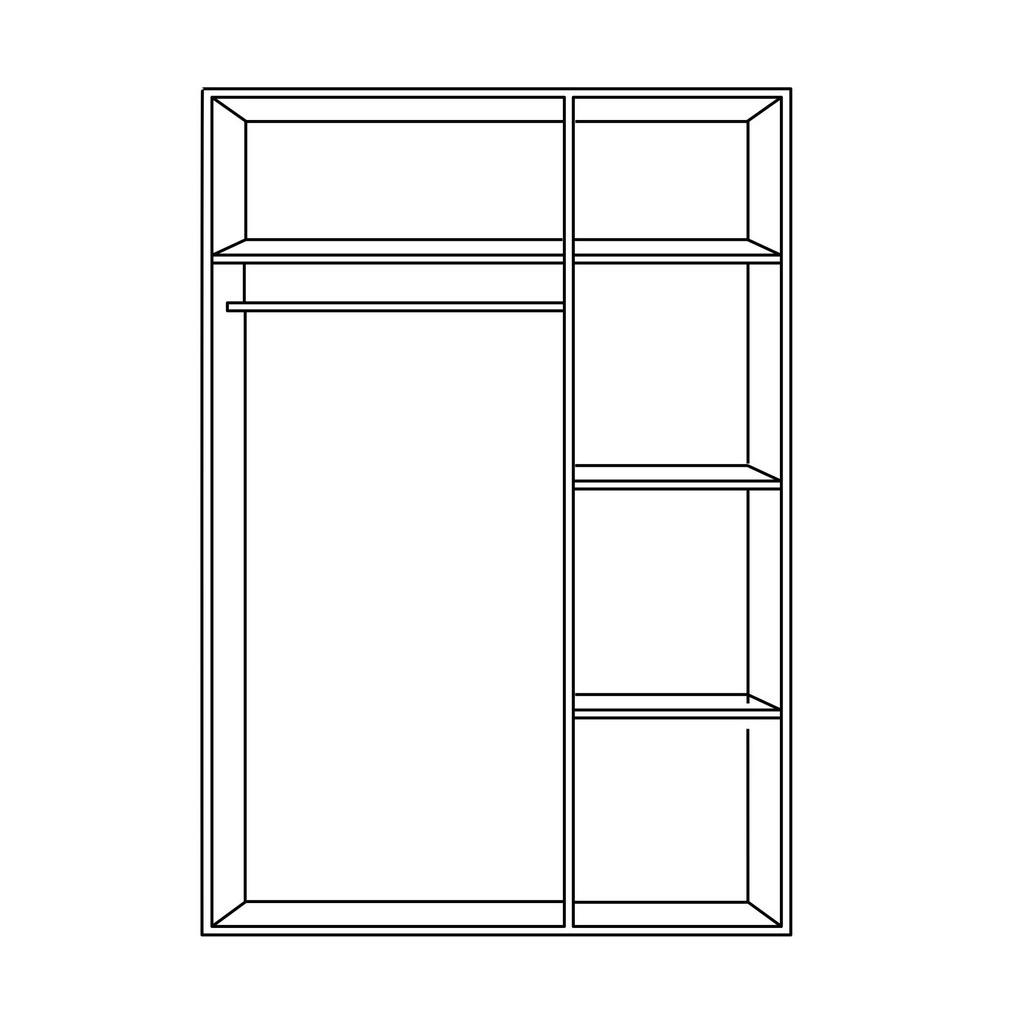 Thumbnail - Xora Kleiderschrank, Weiß, Holzwerkstoff, 4 Fächer, 2 Schubladen, 136x197x54 cm, Blauer Engel, Goldenes M, Made in Germa...