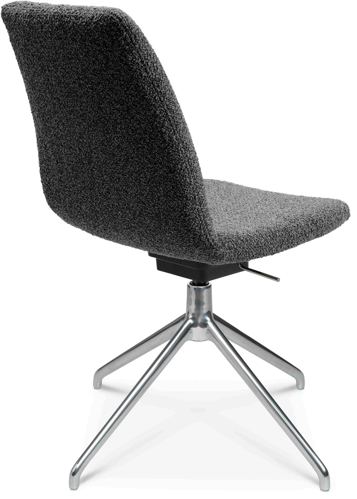 STUHL  in Aluminium Flachgewebe  - Alufarben/Grau, Design, Textil/Metall (46/81,5-84,5/55cm) - Johann Jakob