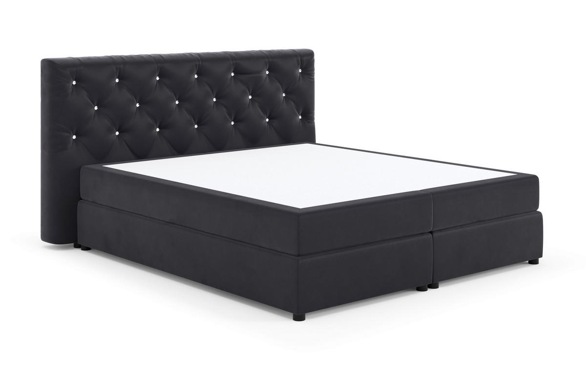 BOXSPRING KREVET 180/200 cm     crna  - crna, tekstil/pločasti materijal (180/200cm) - MID.YOU
