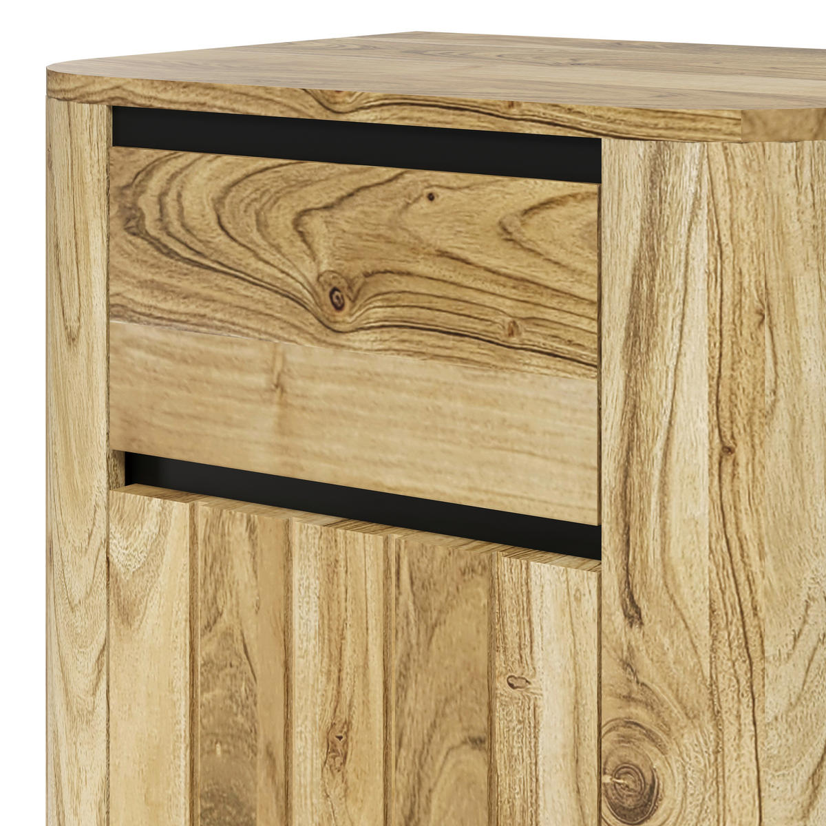 UNTERSCHRANK 51/107/42 cm   - Schwarz/Naturfarben, Natur, Holz/Metall (51/107/42cm) - Livetastic