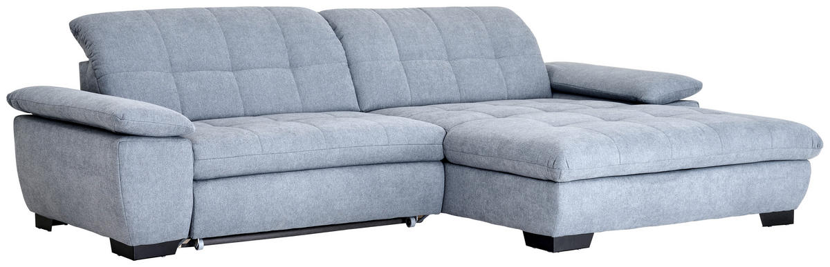 ECKSOFA in Webstoff Blaugrau  - Blaugrau/Schwarz, Design, Textil/Metall (265/180cm) - Carryhome