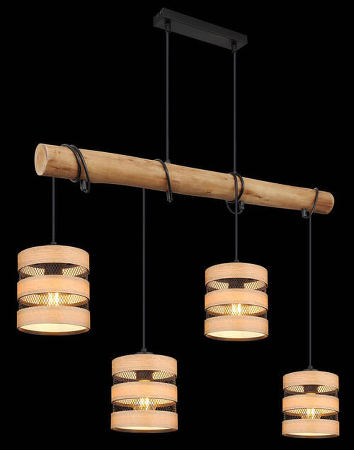 HÄNGLAMPA 85/15/120 cm  - svart/mörkbrun, Design, metall/trämaterial (85/15/120cm) - Globo