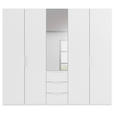 DREHTÜRENSCHRANK 251/235/61 cm,  in Weiß, 5-türig  - Weiß, Basics, Glas/Holzwerkstoff (251/235/61cm) - Novel