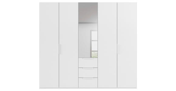 DREHTÜRENSCHRANK 251/235/61 cm,  in Weiß, 5-türig  - Weiß, Basics, Glas/Holzwerkstoff (251/235/61cm) - Novel