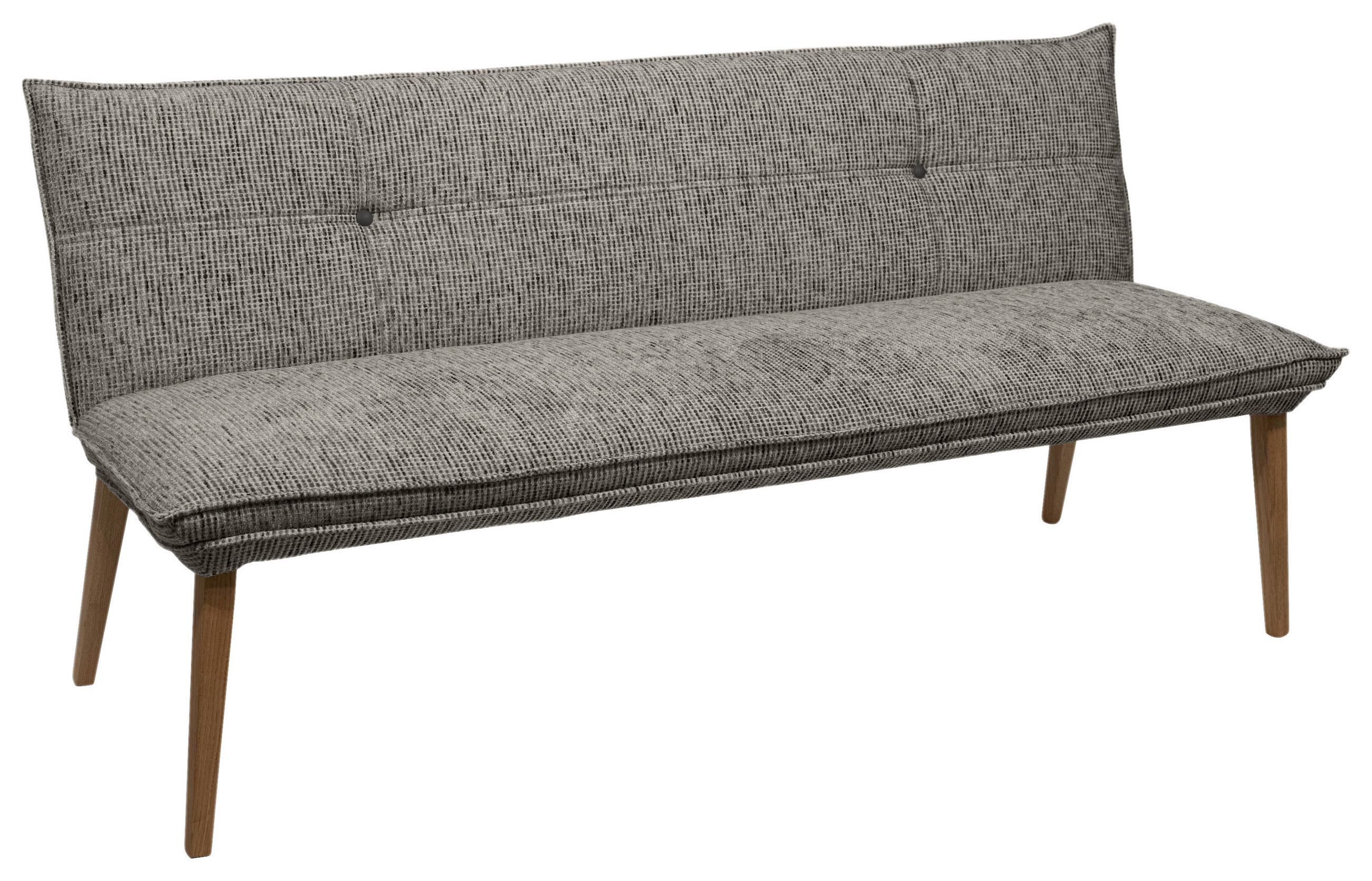 SITZBANK 179/86/65 cm Chenille Anthrazit, Eichefarben Eiche massiv Holz  - Eichefarben/Eschefarben, KONVENTIONELL, Holz/Textil (179/86/65cm) - Valdera