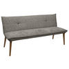 SITZBANK 179/86/65 cm Chenille Anthrazit, Eichefarben Eiche massiv Holz  - Eichefarben/Eschefarben, KONVENTIONELL, Holz/Textil (179/86/65cm) - Valdera
