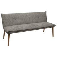 SITZBANK 179/86/65 cm Chenille Anthrazit, Eichefarben Eiche massiv Holz  - Eichefarben/Eschefarben, KONVENTIONELL, Holz/Textil (179/86/65cm) - Valdera