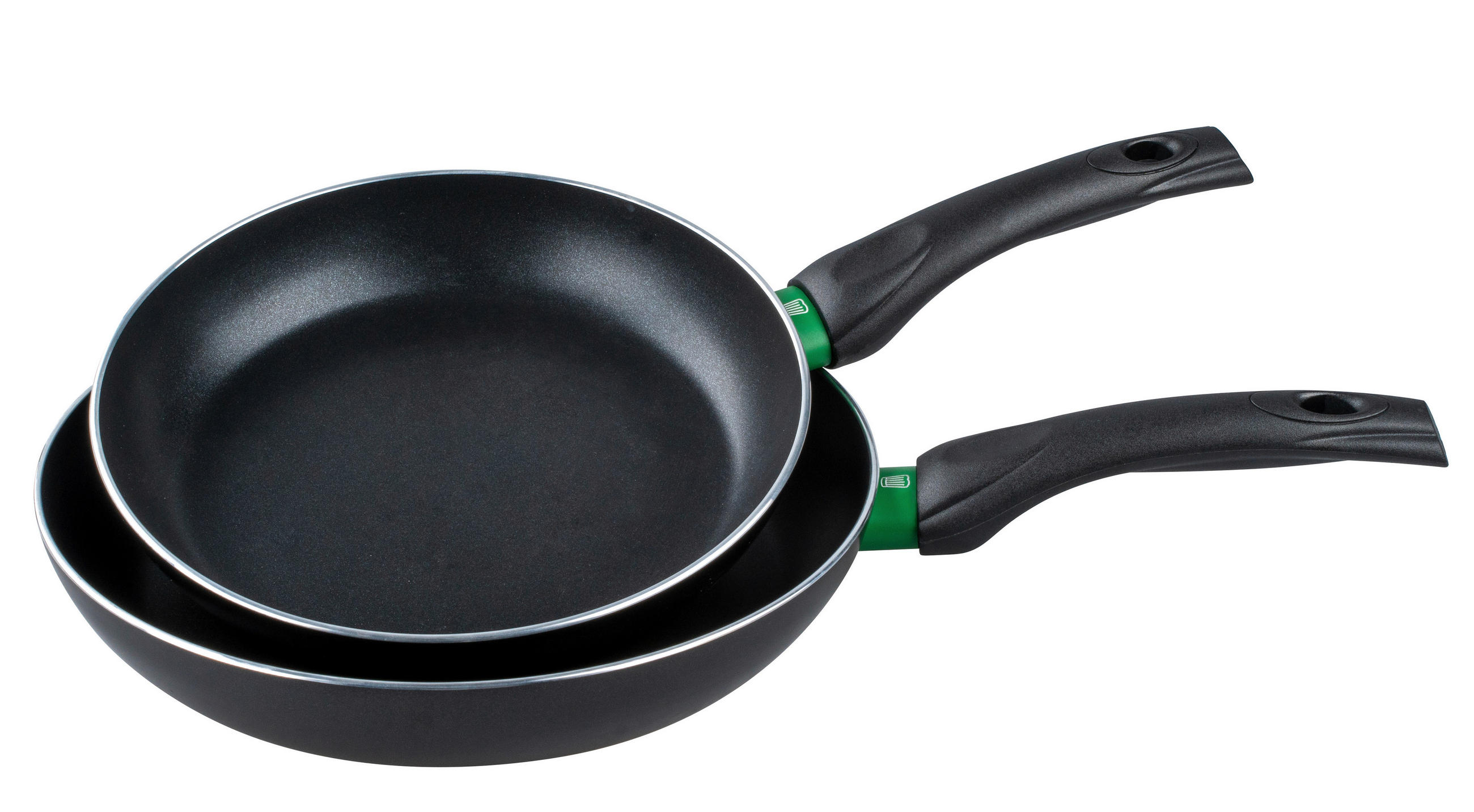 Thumbnail - Chefkoch+Fackelmann Pfannenset Bielefeld, Grün, Schwarz, Metall, 2-teilig, antihaftbeschichtet, Kochen, Pfannen, Pfannen...