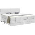 BOXSPRINGBETT 160/200 cm  in Weiß  - Schwarz/Weiß, Design, Kunststoff/Textil (160/200cm) - Hom`in