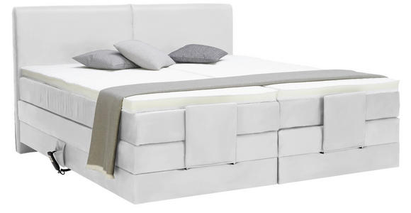 BOXSPRINGBETT 160/200 cm in Weiß - Schwarz/Weiß, Design, Kunststoff/Textil (160/200cm) - Hom`in