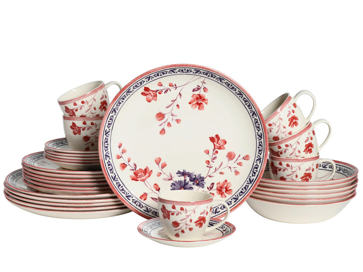 KOMPLETT SERVIS Cottage 30 delar  - multicolor, Basics, keramik - Creatable