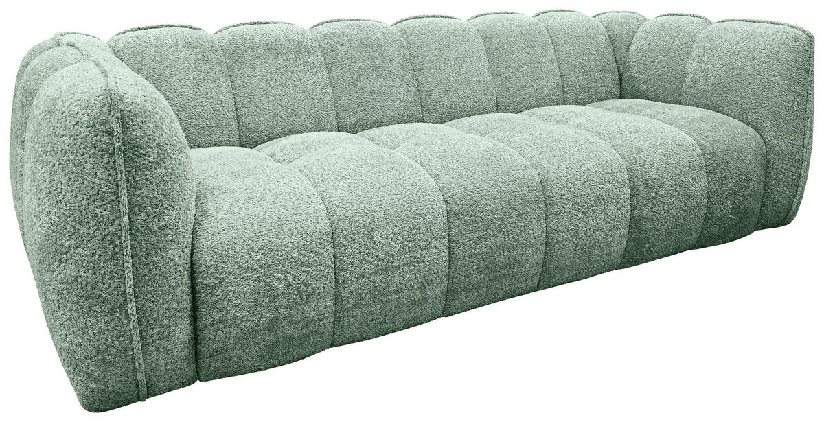 BIGSOFA Chenille Mintgrün  - Schwarz/Mintgrün, MODERN, Kunststoff/Textil (235/73/103cm) - Carryhome