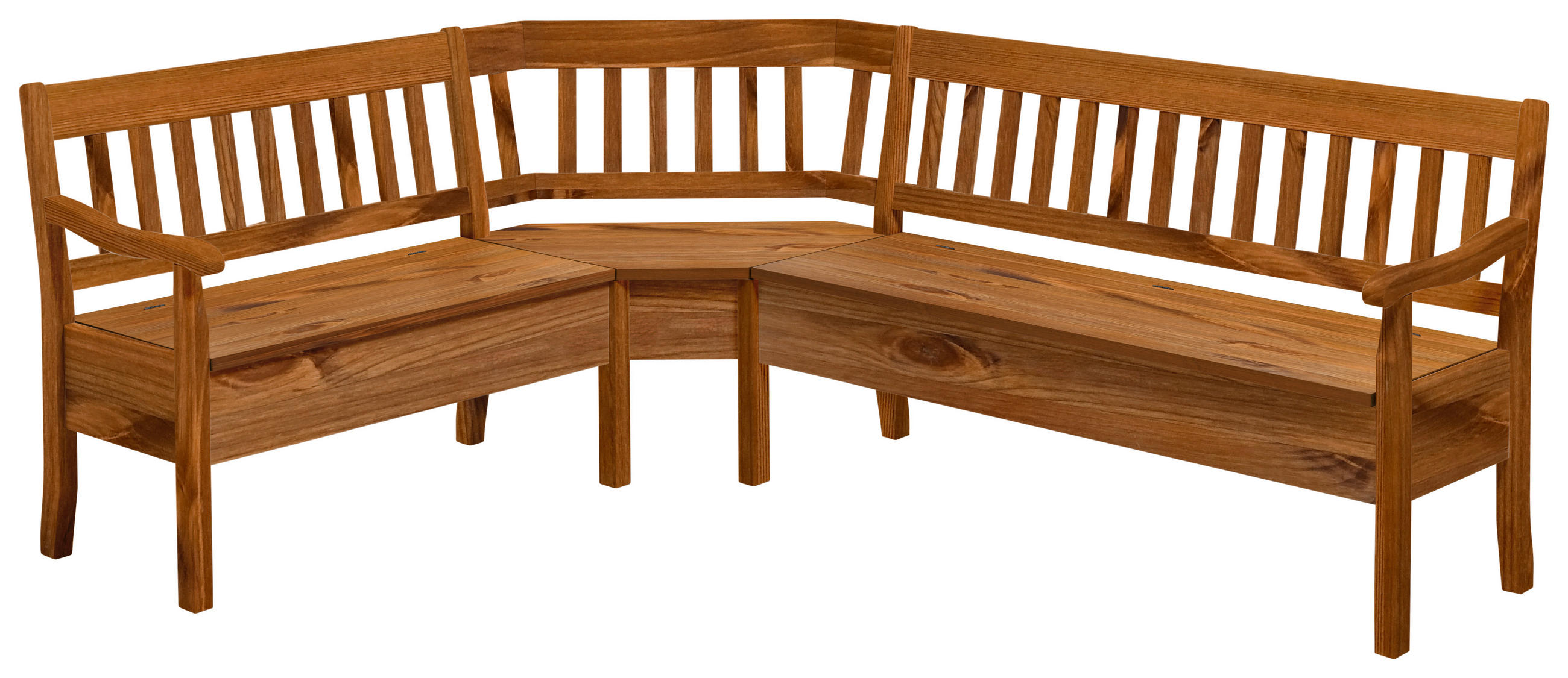 ECKBANK 170/213 cm Bernsteinfarben Kiefer massiv   - Bernsteinfarben, ROMANTIK / LANDHAUS, Holz (170/213cm) - Boxxx