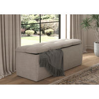 BETTBANK Bouclé Elfenbein  - Elfenbein/Schwarz, Basics, Kunststoff/Textil (144/56/55cm) - Chameo