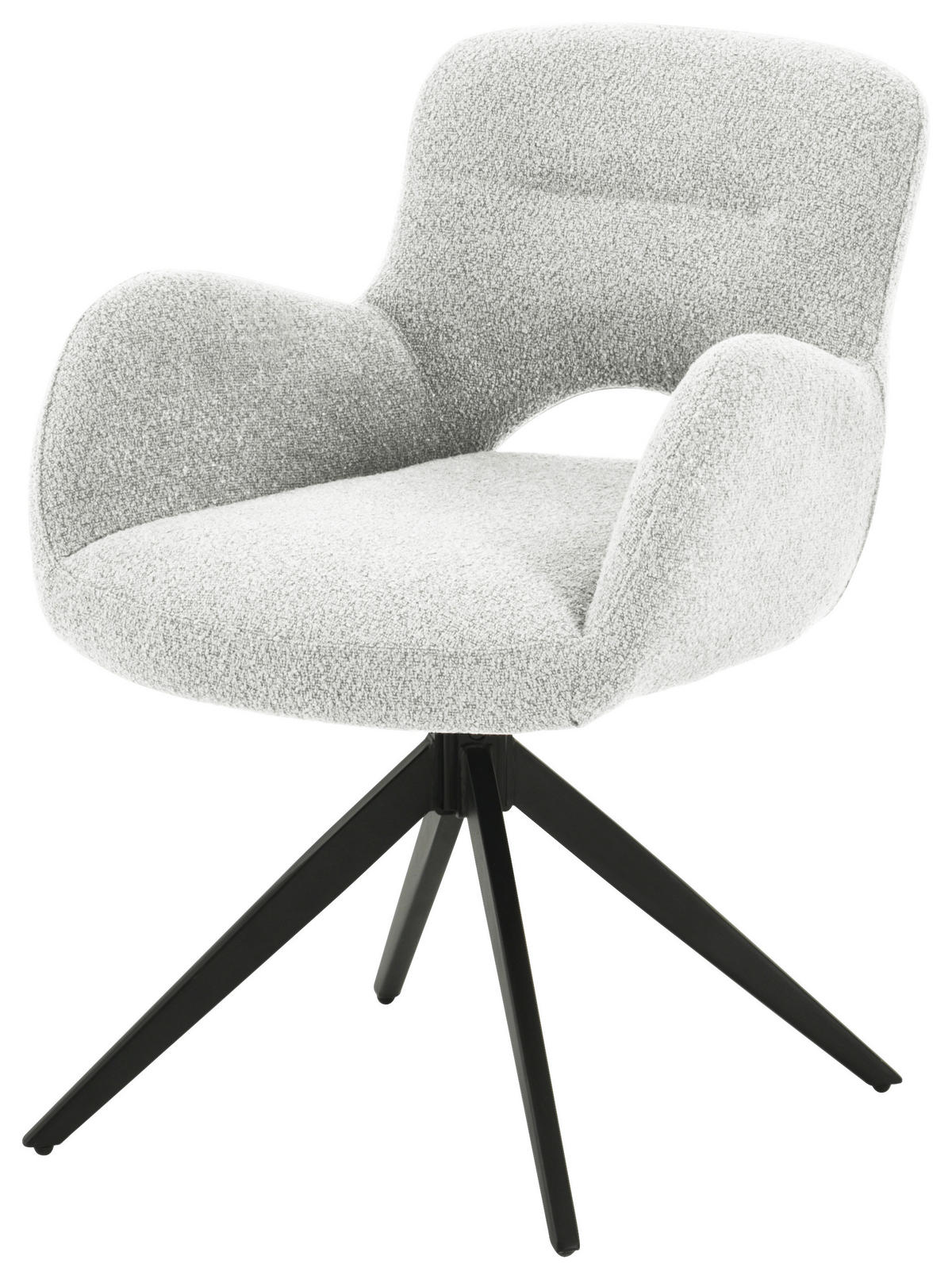 ARMLEHNSTUHL  in Eisen Bouclé  - Schwarz/Grau, LIFESTYLE, Holz/Textil (63/83/61cm) - MID.YOU