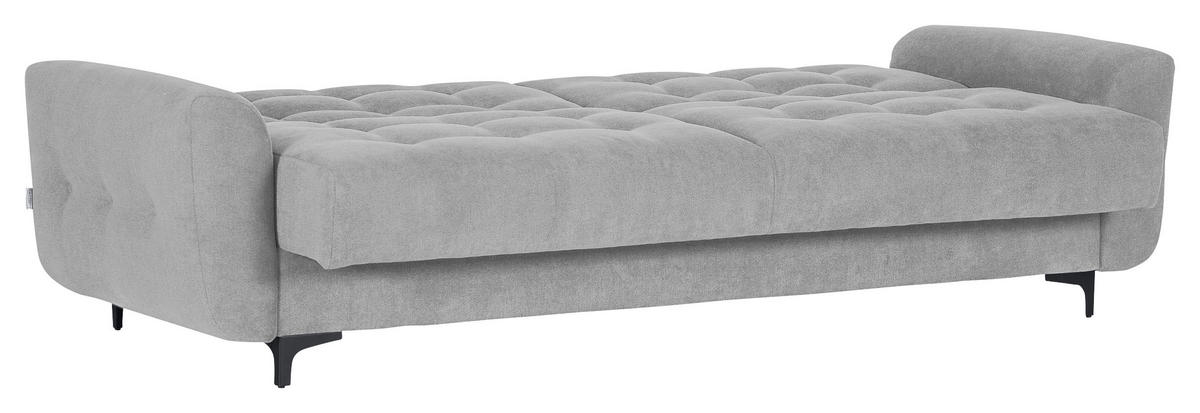 SCHLAFSOFA in Flachgewebe Hellgrau  - Hellgrau/Schwarz, Konventionell, Textil/Metall (230/84/95cm) - Livetastic
