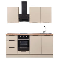 KÜCHENLEERBLOCK   in Kaschmir  - Kaschmir/Schwarz, Basics, Holzwerkstoff/Metall (180/210/60cm) - Xora