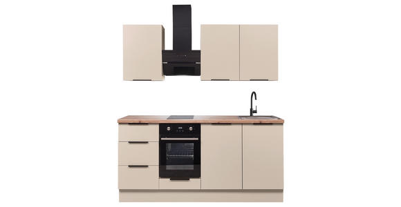 KÜCHENLEERBLOCK   in Kaschmir  - Kaschmir/Schwarz, Basics, Holzwerkstoff/Metall (180/210/60cm) - Xora